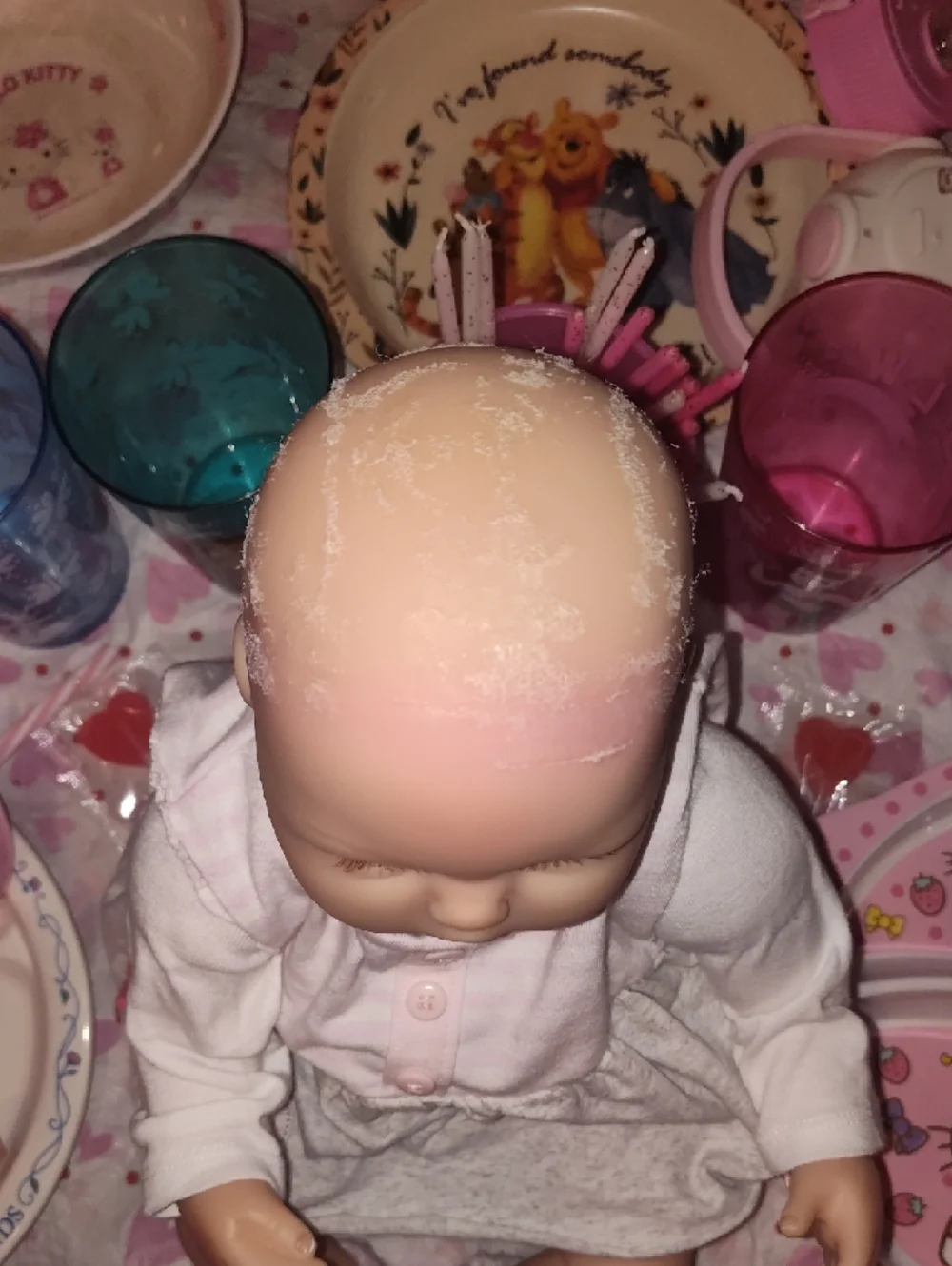 Reborn Pink and Cream Baby Doll with Heart-Print Hat - Picture 10 of 16
